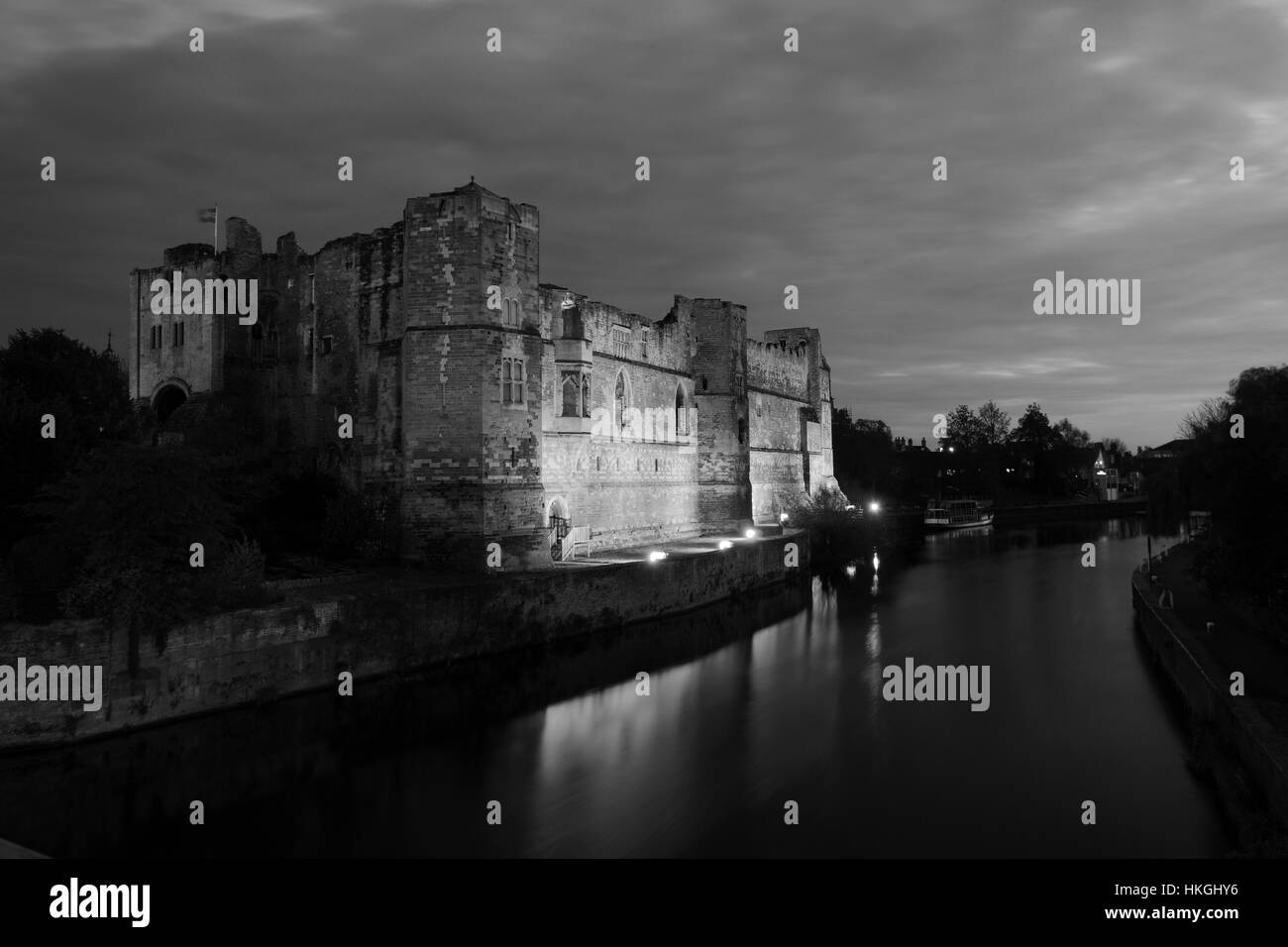 Neige de l'hiver, Château de Newark, à Newark on Trent, Nottinghamshire, Angleterre, Royaume-Uni Banque D'Images