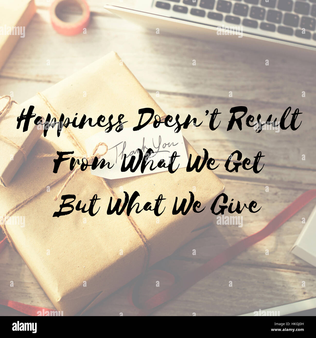 L'art et de l'artisanat présent cadeau partage Donner Félicitations Concept Banque D'Images