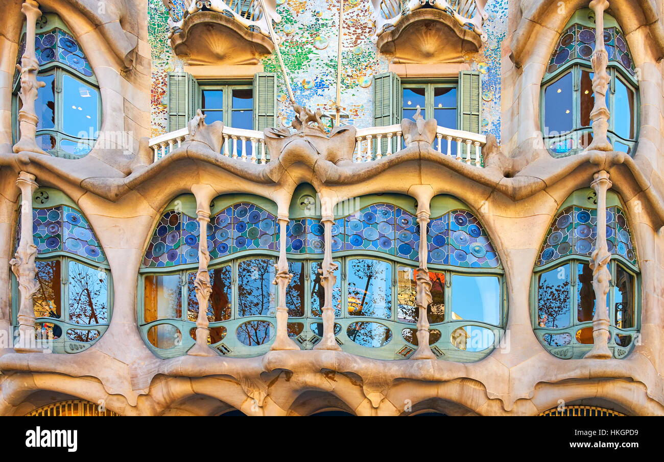 Casa Batllo, Barcelona, Espagne Banque D'Images