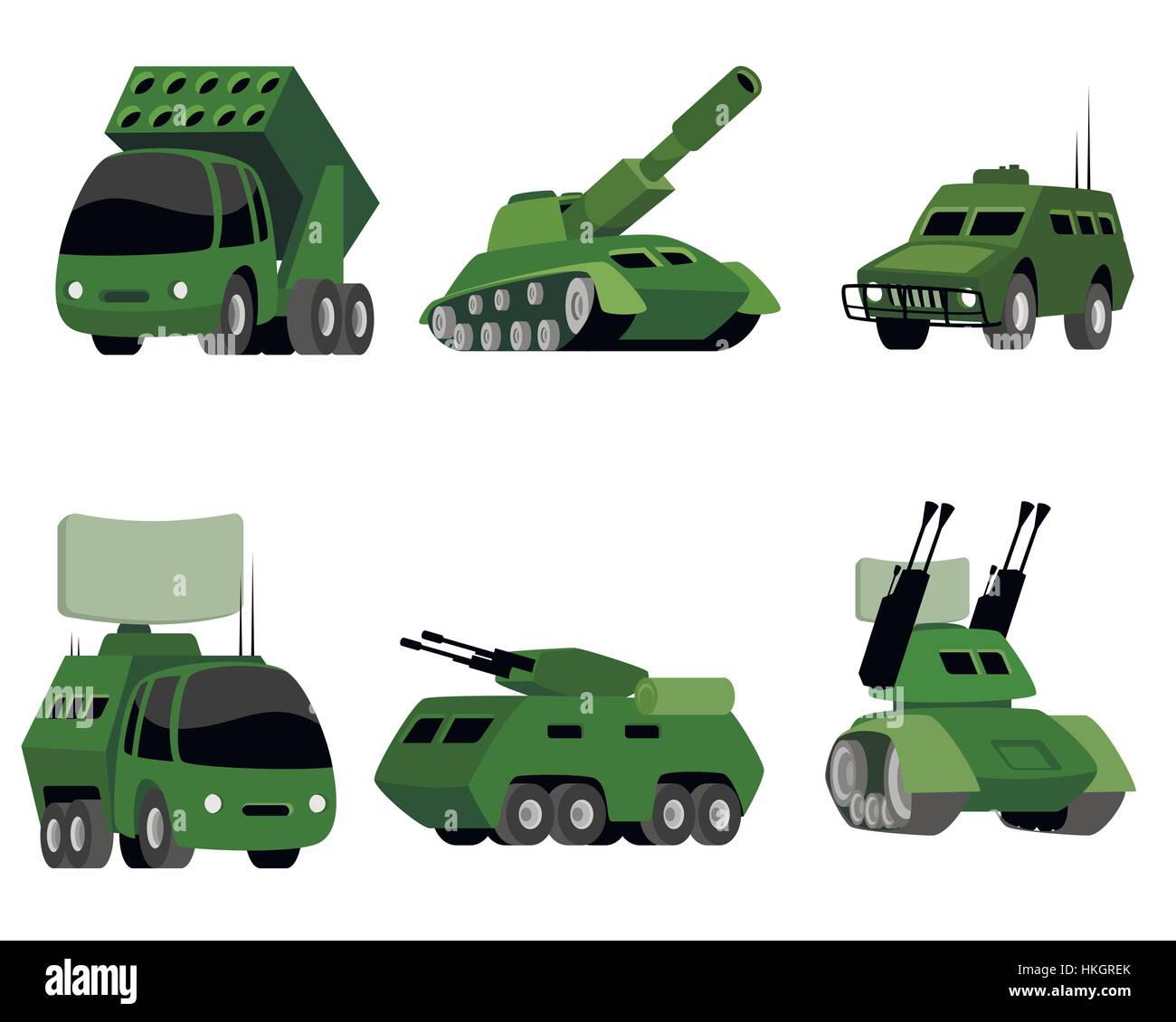 Vector illustration d'un véhicule militaire six Illustration de Vecteur