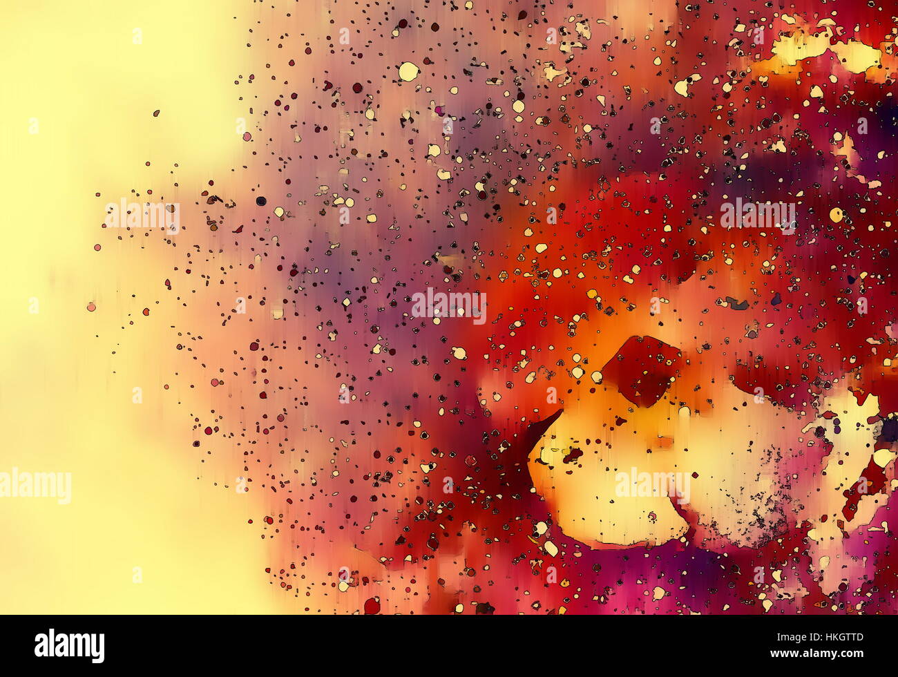 Résumé motif fleur multicolore noir collage avec effet dans l'espace. Banque D'Images