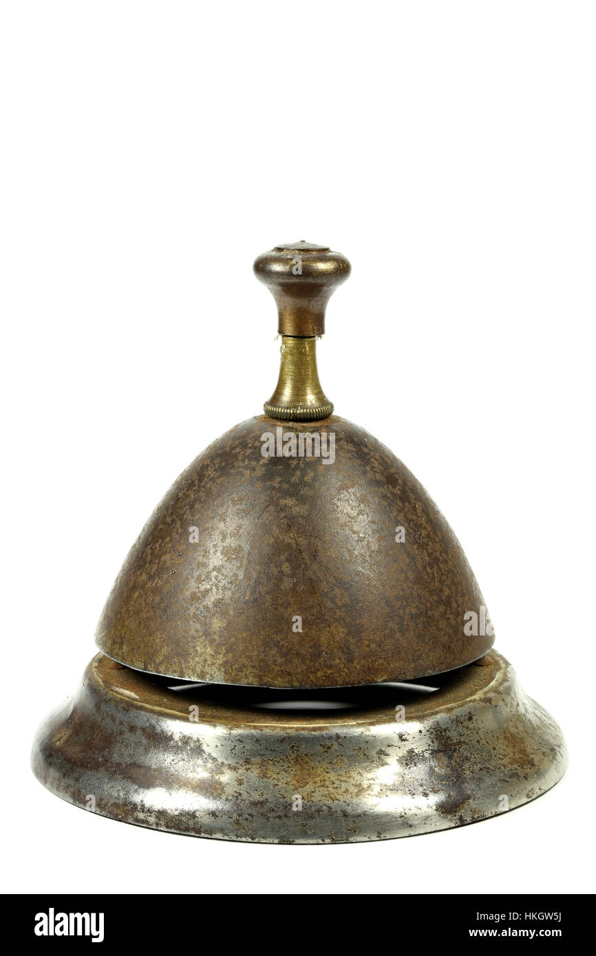 Vintage bell service isolé sur fond blanc Banque D'Images