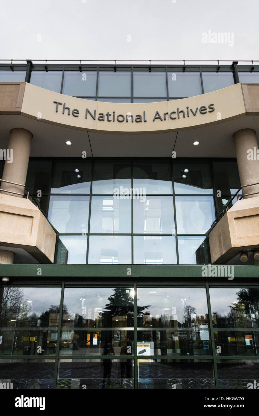 Extérieur des Archives nationales à Kew, sud-ouest de Londres, Angleterre, Royaume-Uni Banque D'Images