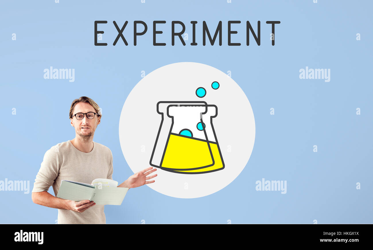 Science Lab Experiment Concept Icône bécher Banque D'Images
