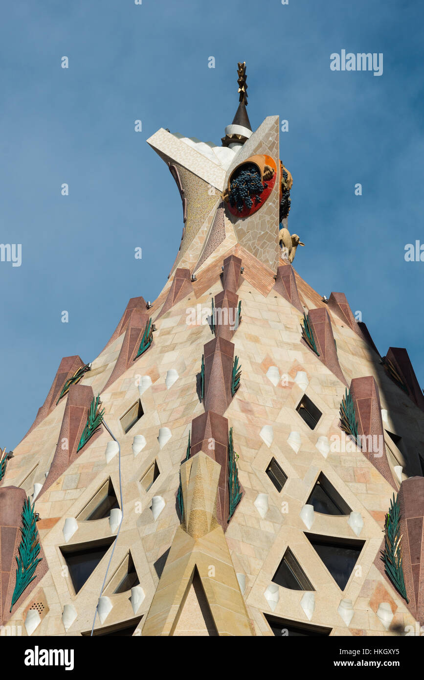 La nouvelle sacristie de l'aile ouest de la Sagrada Família d'Antoni Gaudí à Barcelone. La Catalogne, Espagne. Banque D'Images