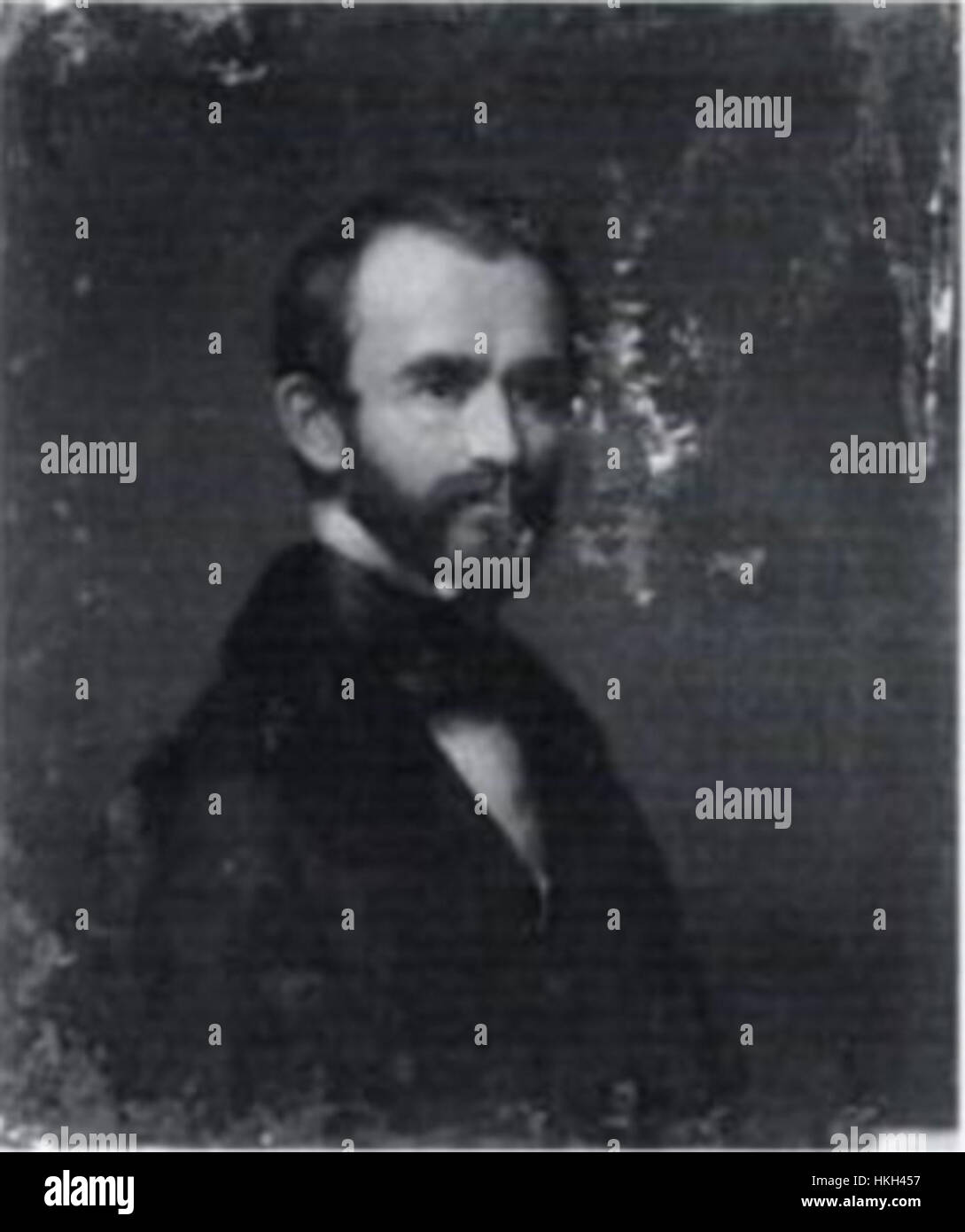 L’autoportrait de Robert M. Pratt met en valeur son approche distinctive pour capturer la ressemblance personnelle et l’émotion à travers la peinture à l’huile. L'œuvre présente l'expression réfléchie de l'artiste, un élément commun dans le portrait, mêlant son habileté technique et son style introspectif. Banque D'Images
