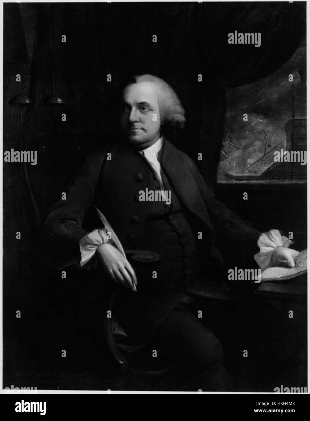 Benjamin Franklin par George Leslie Dunlop Banque D'Images