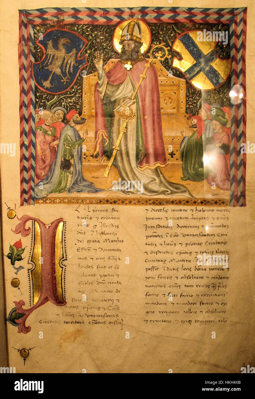 La Statuta civitatis mutine reformata est un manuscrit historique de 1420 à 1485 qui décrit les lois et la gouvernance de la ville de Modène, en Italie. Il reflète le système juridique médiéval et l'organisation civique de l'époque. Banque D'Images