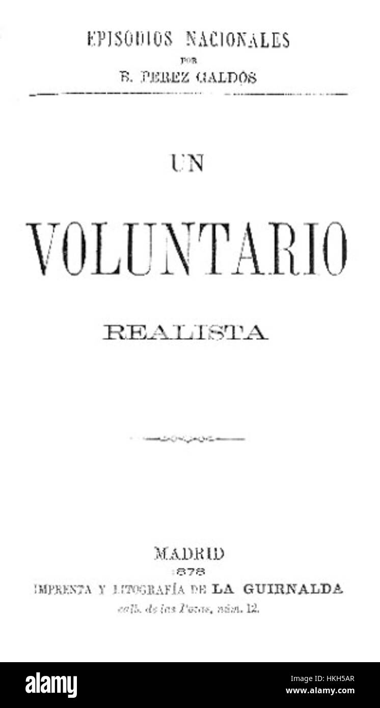 La couverture de 'Voluntario Realista' illustre un personnage représentant un soldat volontaire de la guerre civile espagnole. L’imagerie évoque les tensions politiques et militaires de l’époque, en se concentrant particulièrement sur la faction des realistas. Banque D'Images