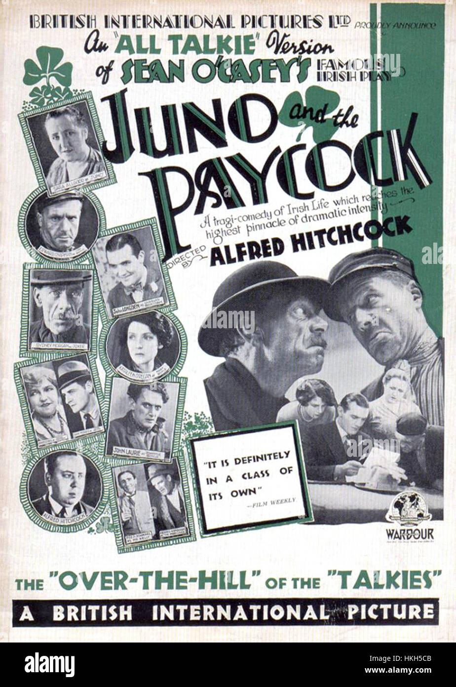 Cette affiche de film pour "Juno et la Paycock" représente les éléments emblématiques du film de 1929. L'affiche présente le titre et les images du film, reflétant les thèmes dramatiques de la pièce, en mettant l'accent sur les personnages et leurs relations. Banque D'Images