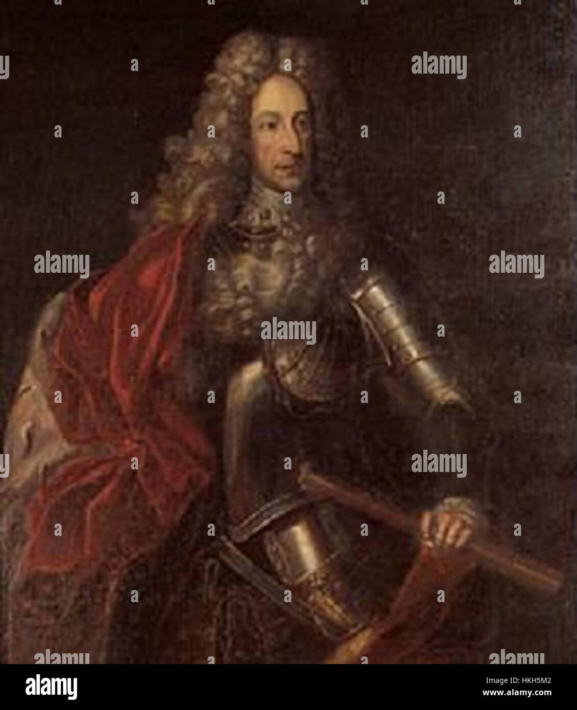 Louis Guillaume, margrave de Bade-Bade (1655-1707), était un chef militaire éminent du Saint-Empire romain germanique, renommé pour ses campagnes contre l'Empire ottoman. Né à Paris, il sert comme commandant en chef de l'armée impériale et obtient le surnom de « Türkenlouis » pour ses victoires. Son leadership pendant la Grande Guerre turque et les conflits qui ont suivi a solidifié son héritage en tant que défenseur du christianisme en Europe. Banque D'Images