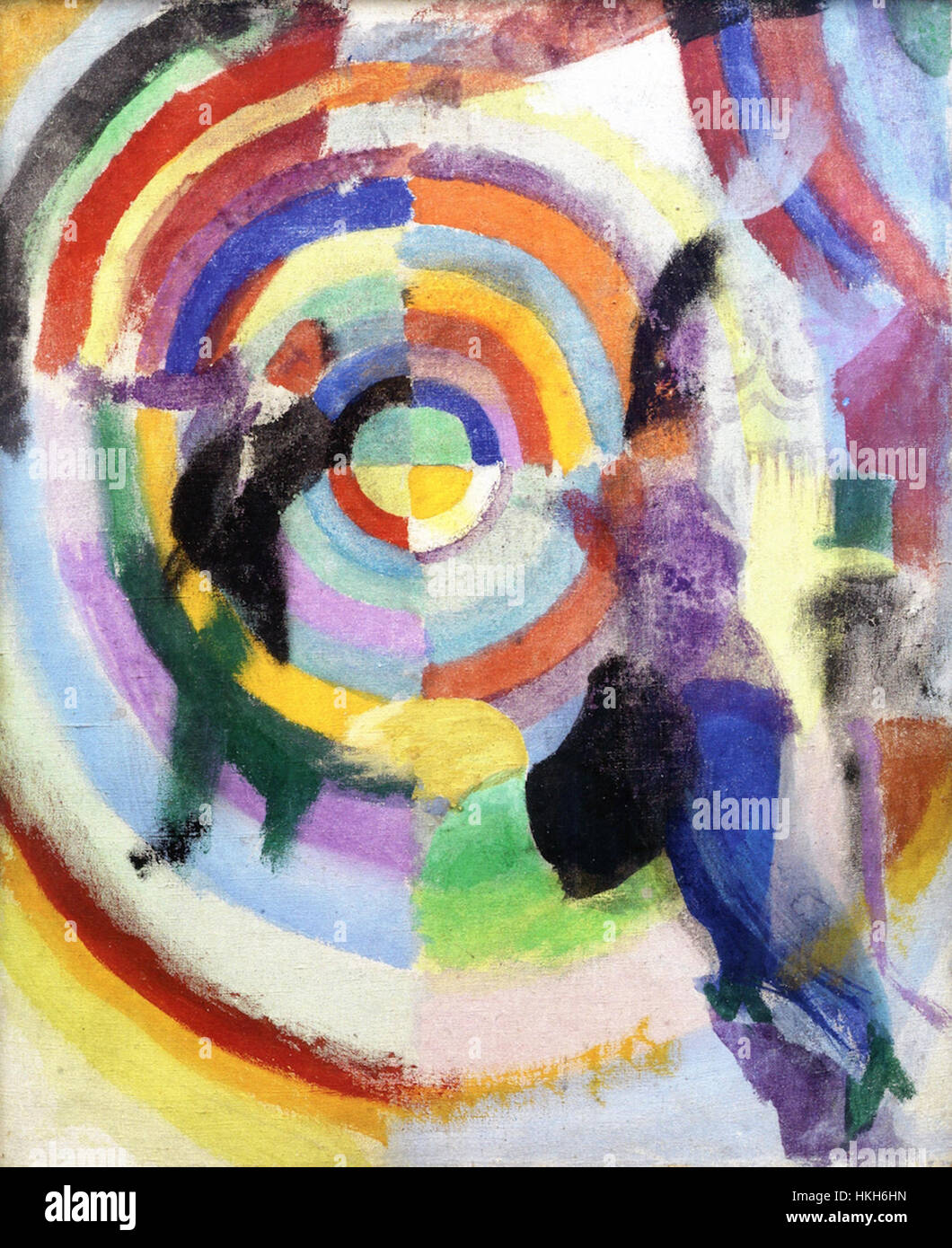 « Political Drama » de Robert Delaunay, peint en 1914, explore les thèmes des tensions politiques et des bouleversements dans l'Europe d'avant la première Guerre mondiale. La composition abstraite reflète l'utilisation de la couleur et de la géométrie par Delaunay pour transmettre l'atmosphère émotionnelle de l'époque. Banque D'Images
