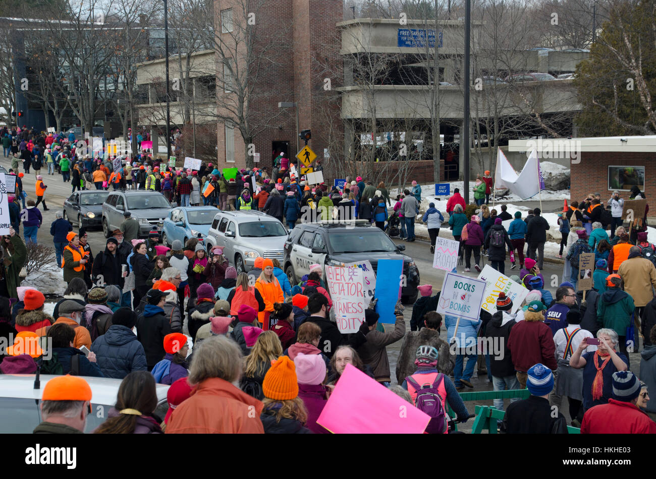La Marche des femmes sur Washington Augusta dans le Maine, USA Banque D'Images