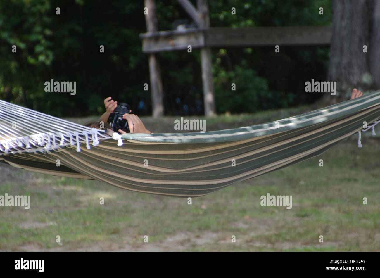 Photographe en hamac, Rhinebeck, Omega, NY, USA Banque D'Images