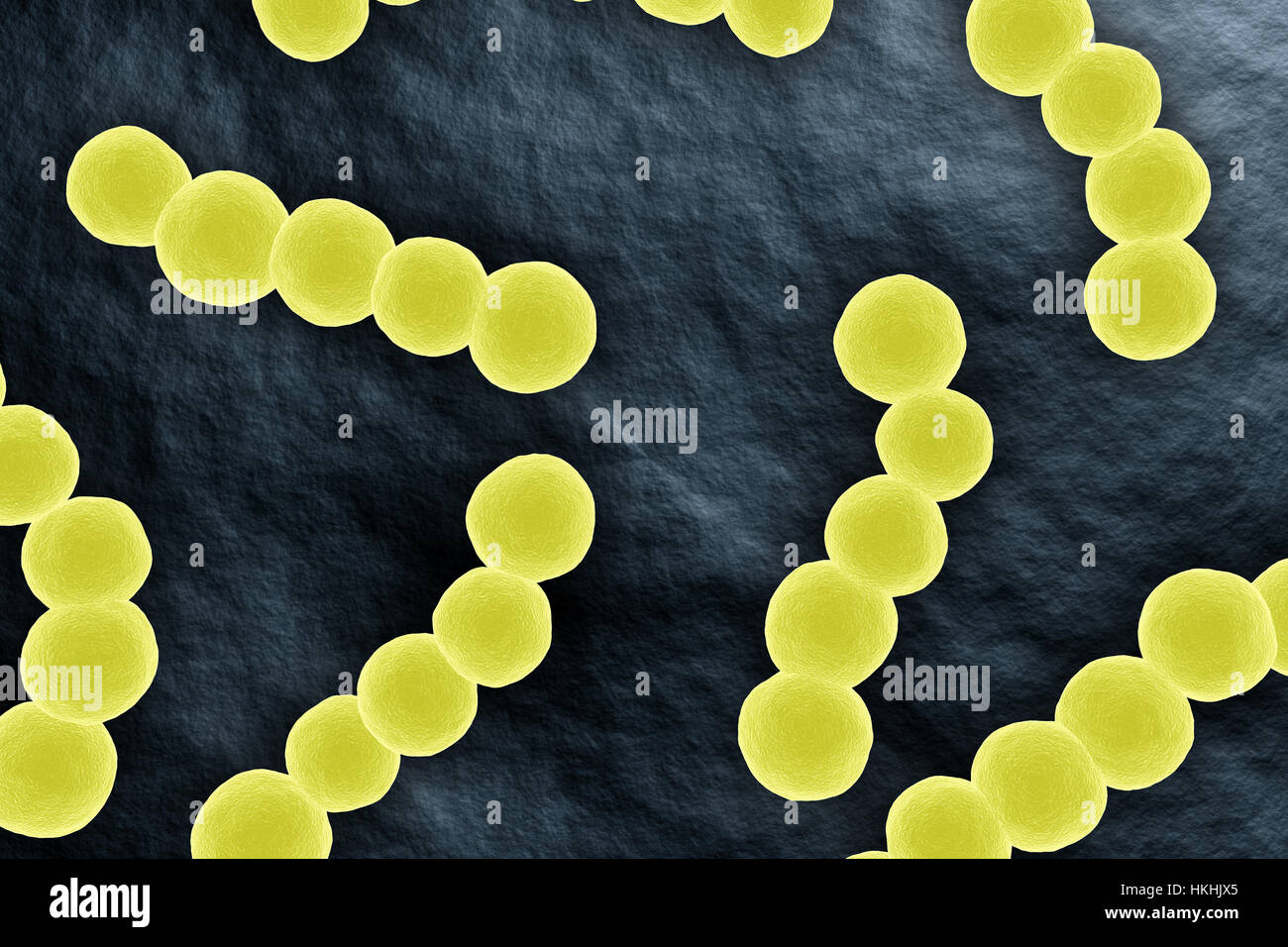 Bactérie Streptococcus vue microscopique sur l'illustration de surface Banque D'Images