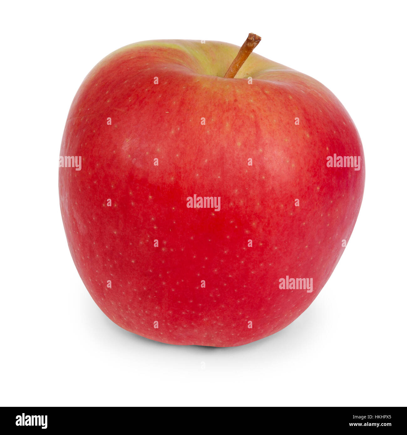 Pomme Rouge isolé sur blanc. Chemin de détourage inclus. Banque D'Images