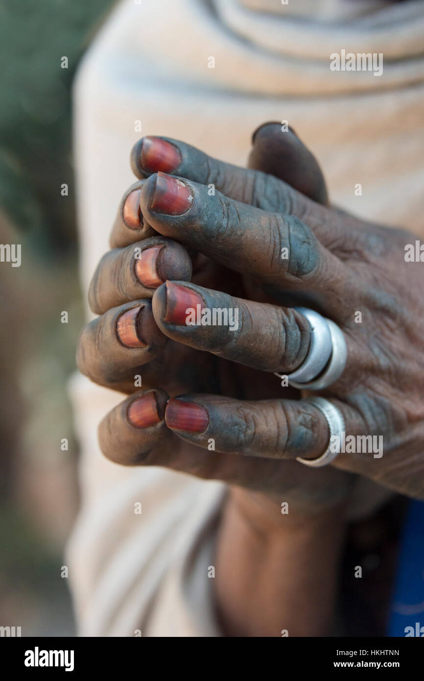 Pèlerin priant, du Tigré, en Ethiopie Banque D'Images