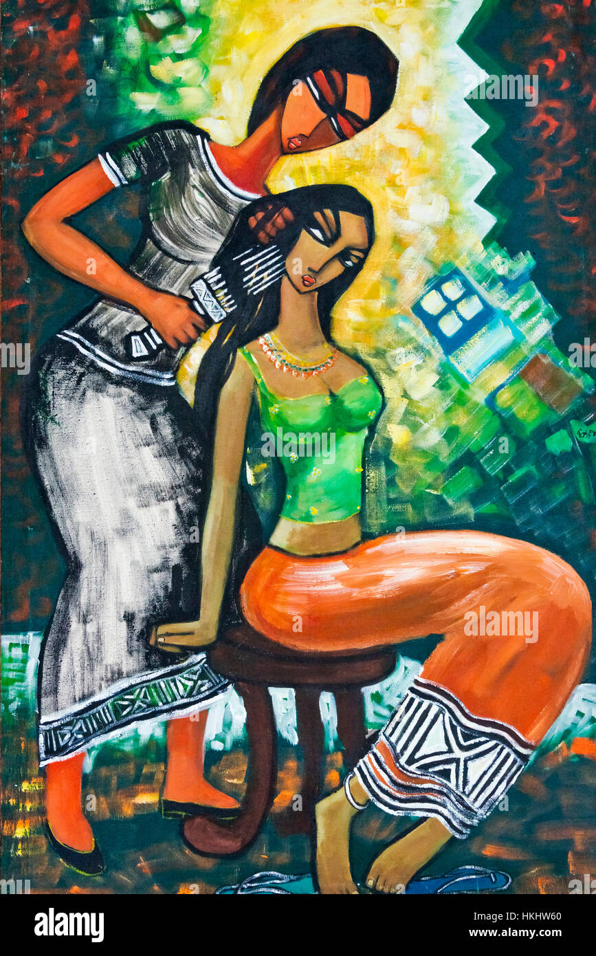 Peinture, Lalibela, Éthiopie Banque D'Images