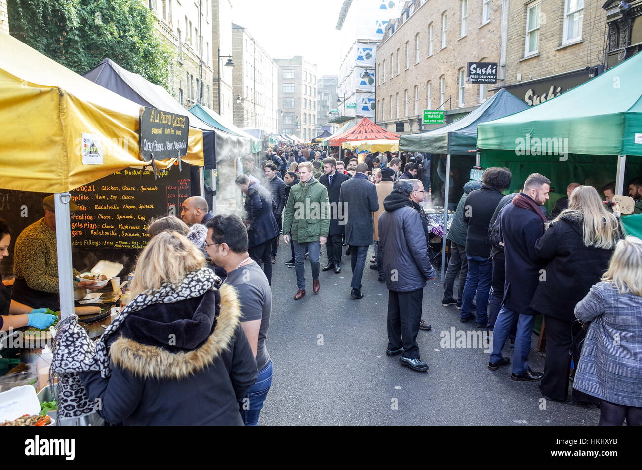 Whitecross Street Food Market à Londres Banque D'Images