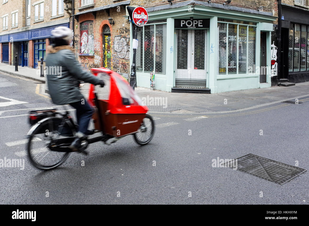 Vélo Cargo est de Londres. Banque D'Images