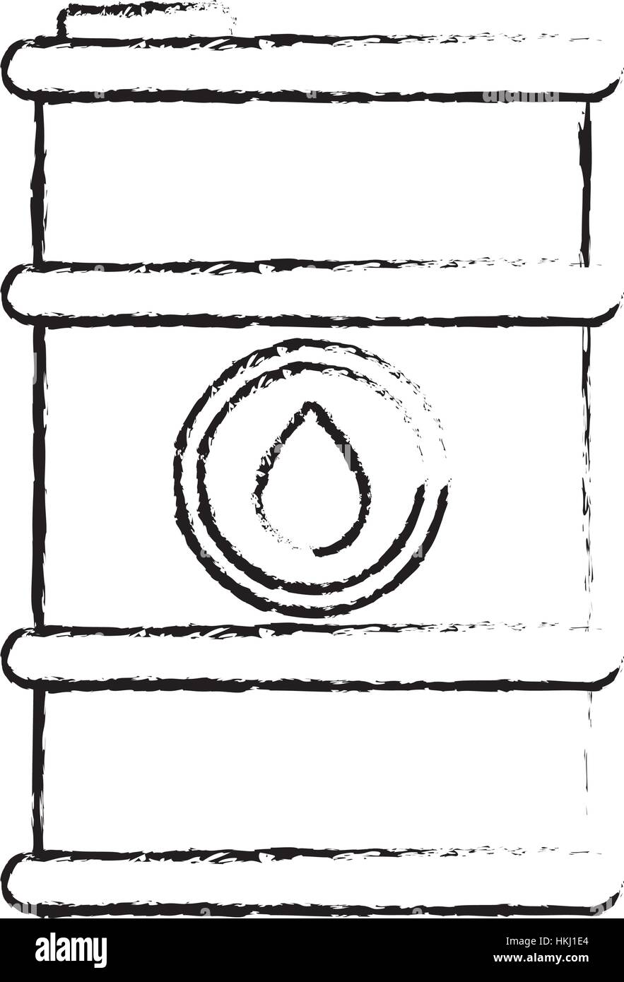 Le baril de pétrole de contour avec l'huile renversée, vector illustration design Illustration de Vecteur