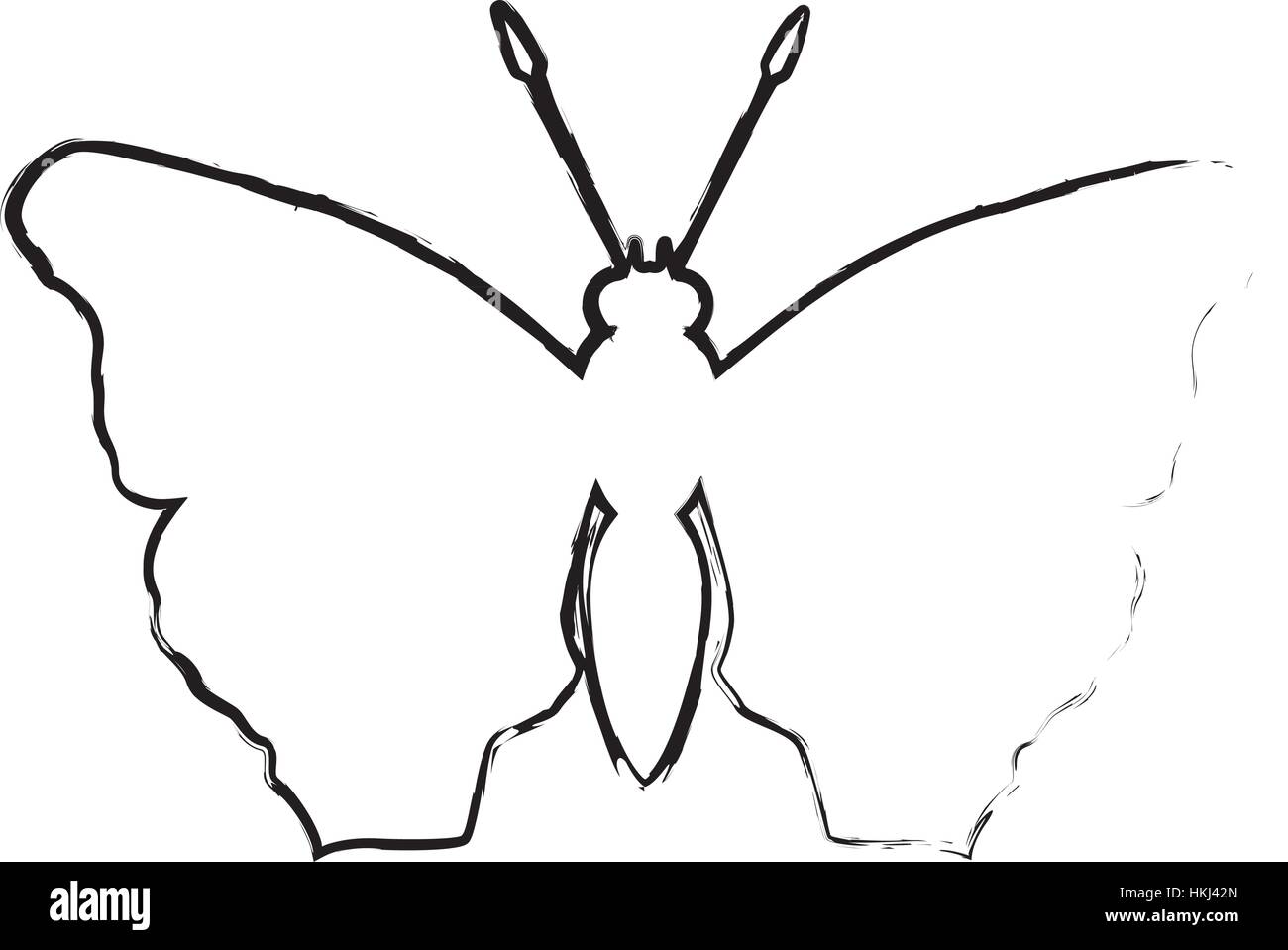 Silhouette papillon droit vector illustration design Illustration de Vecteur
