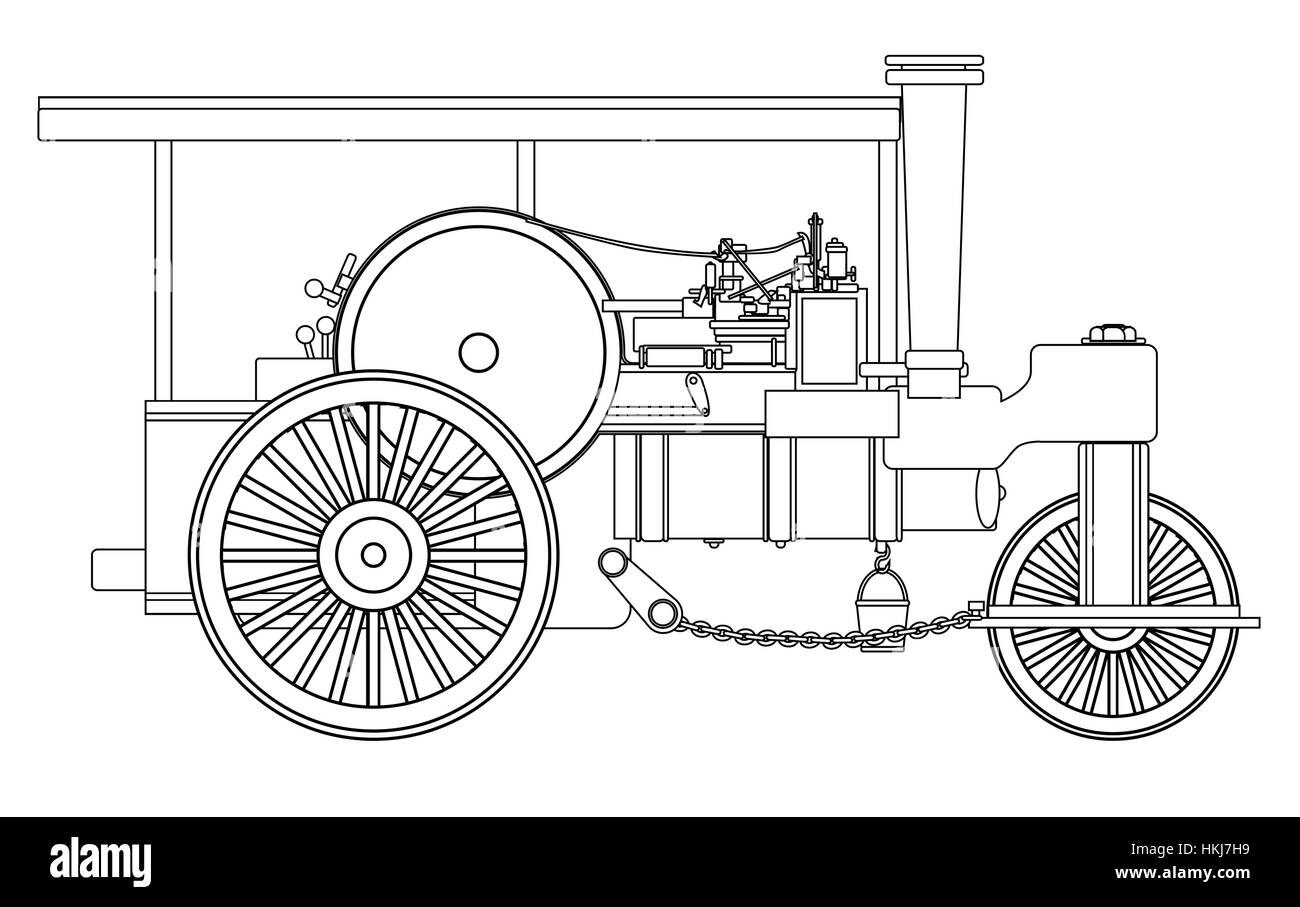 Un vintage Victorian ere à vapeur sur un fond blanc Illustration de Vecteur