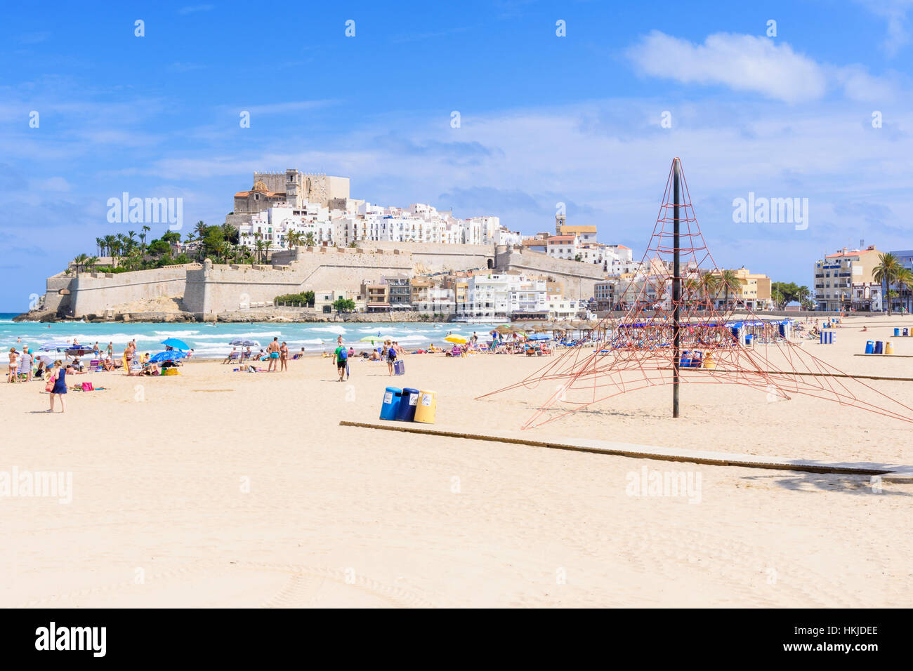 Aire de sartia sur le sable de la plage Playa Norte, Madrid, Espagne Banque D'Images