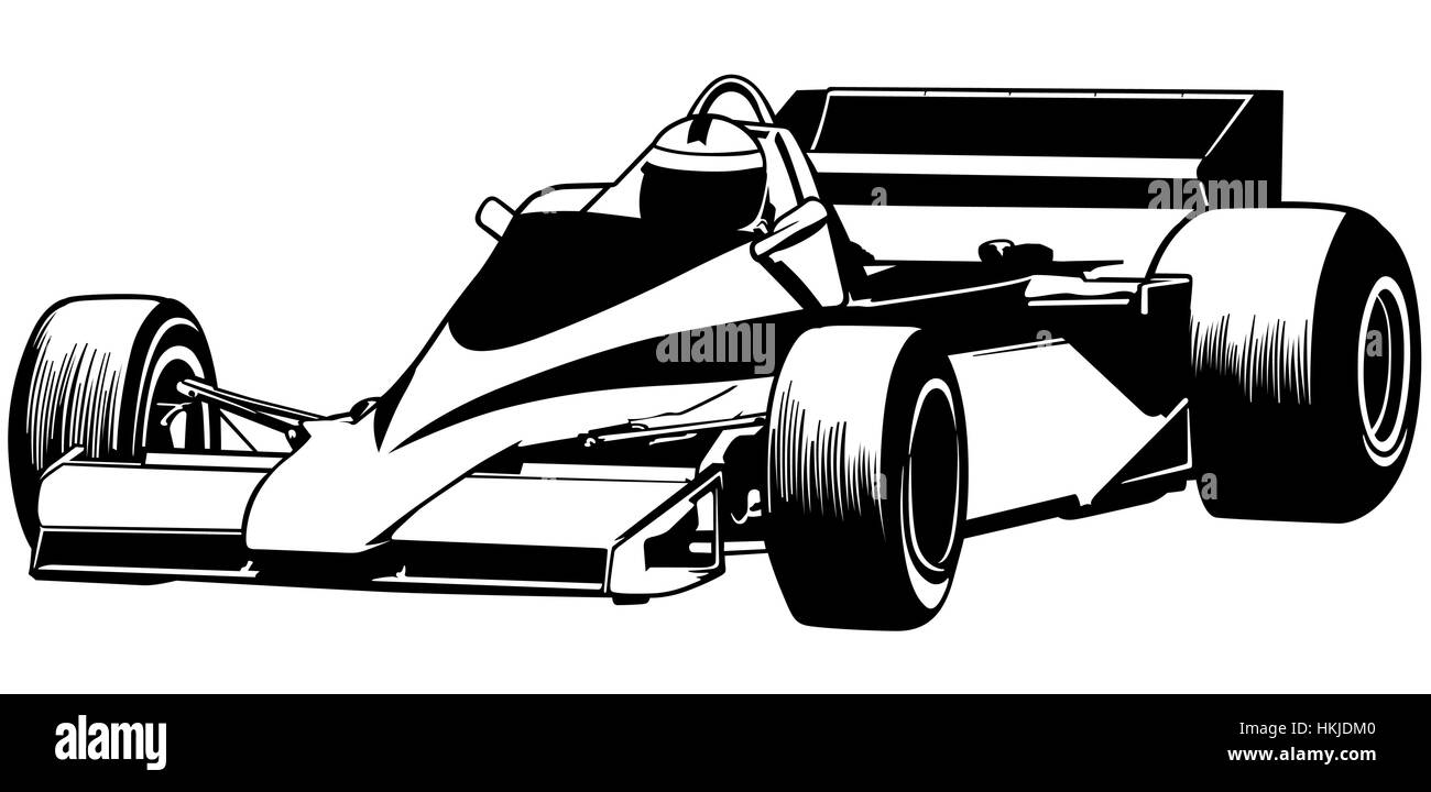 Voiture de course automobile Banque d'images noir et blanc - Alamy