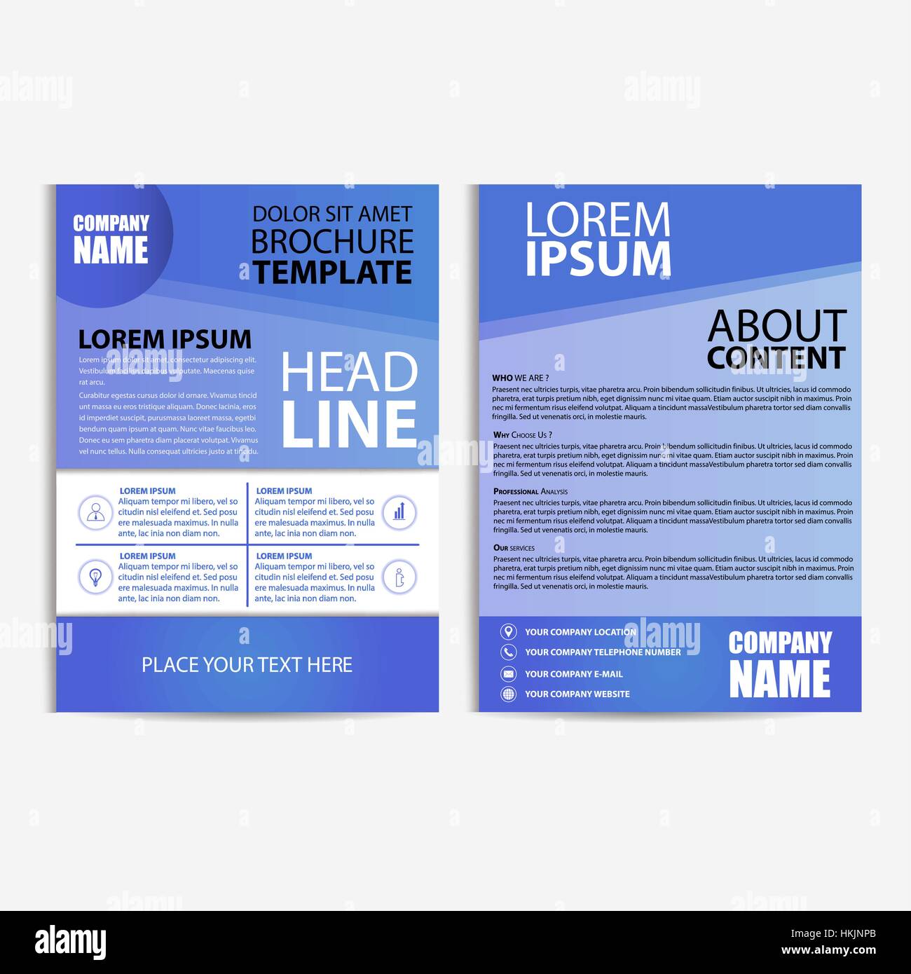 Brochure Design bleu, modèle, format A4, vecteur, illustration Illustration de Vecteur
