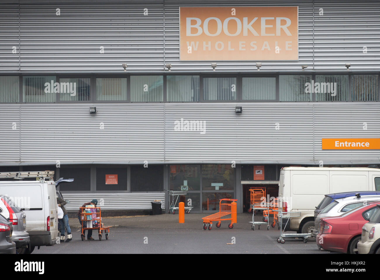 The UK's biggest grossiste alimentaire, Booker Groupe,cash and carry négoce centre à Cambridge. Banque D'Images