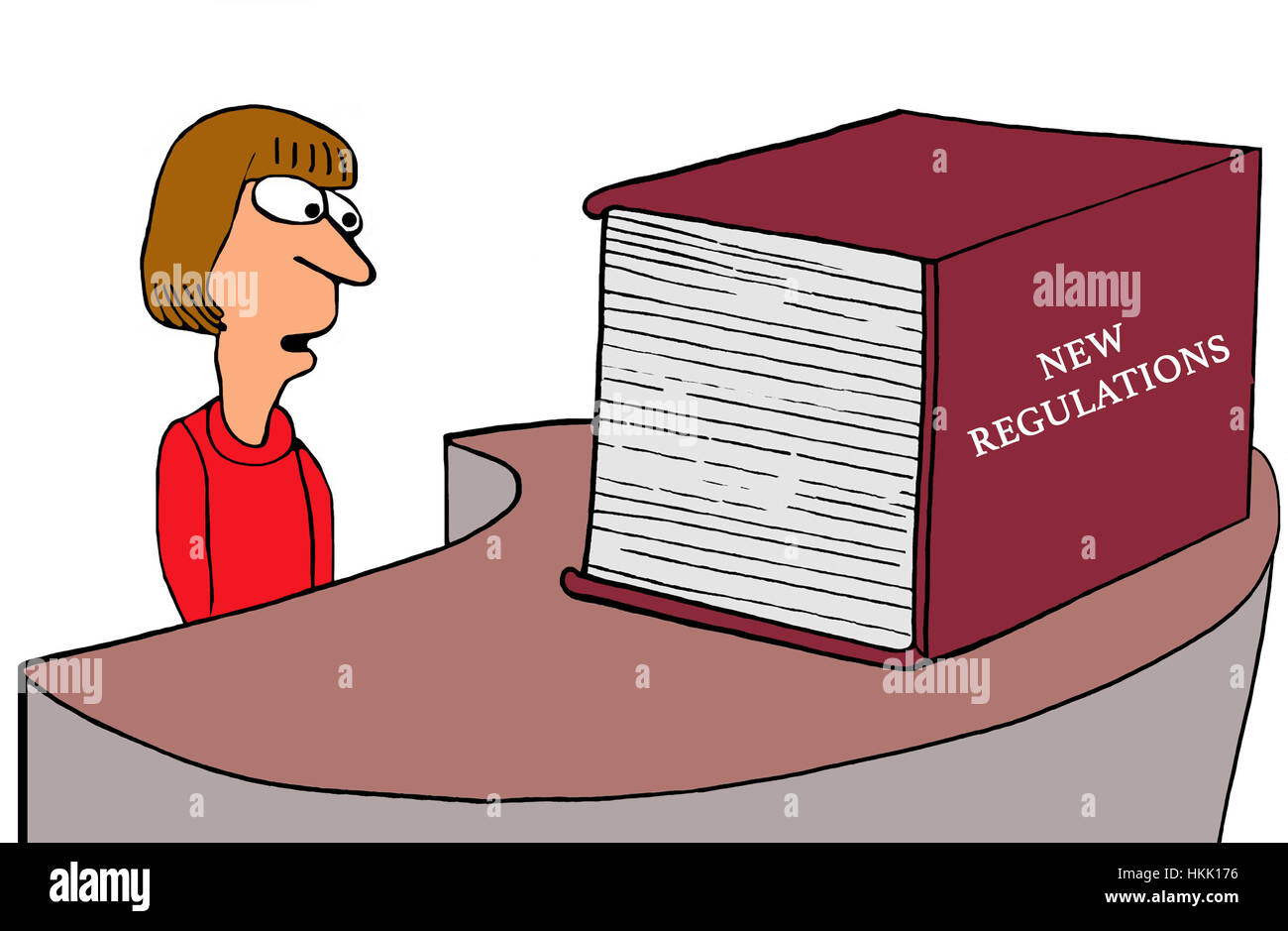 Entreprise ou gouvernement illustration d'un nouveau règlement d'intimider les travailleurs. Banque D'Images