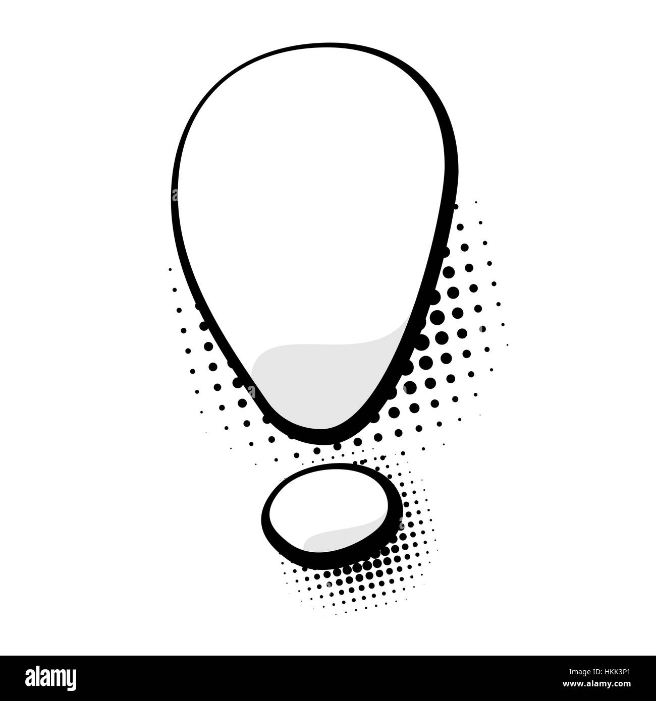 Discours de la bande dessinée en blanc bulle de point d'exclamation Illustration de Vecteur