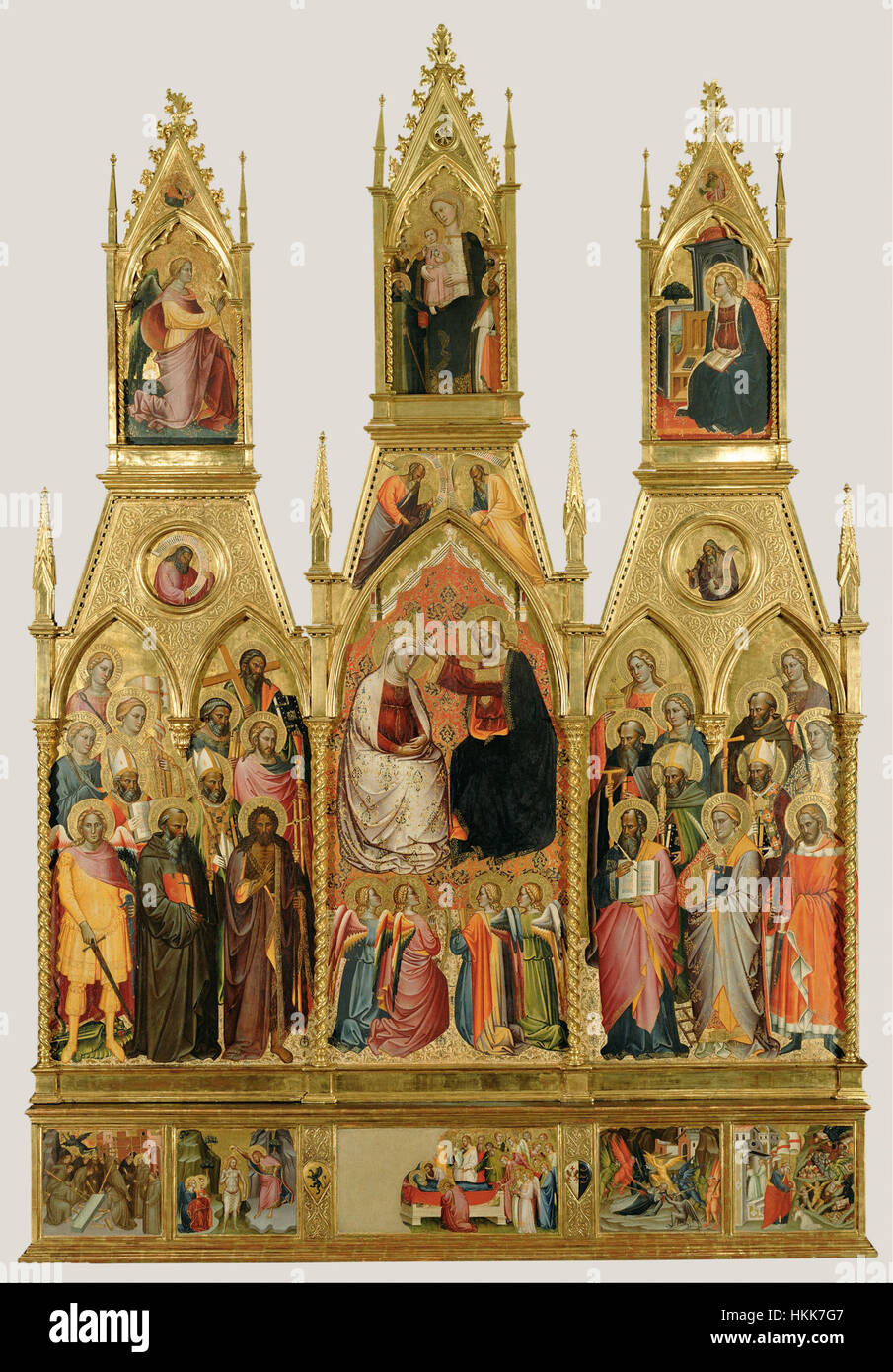 1370 - 1415) - Polyptique avec couronnement de la Vierge et les Saints - Google Art Project Banque D'Images