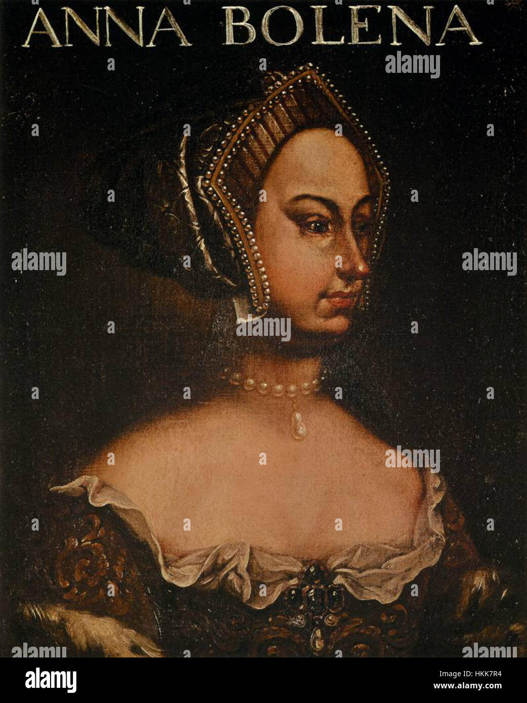 17e siècle peintres inconnus - Portrait d'Anne Boleyn - WGA23961 Banque D'Images