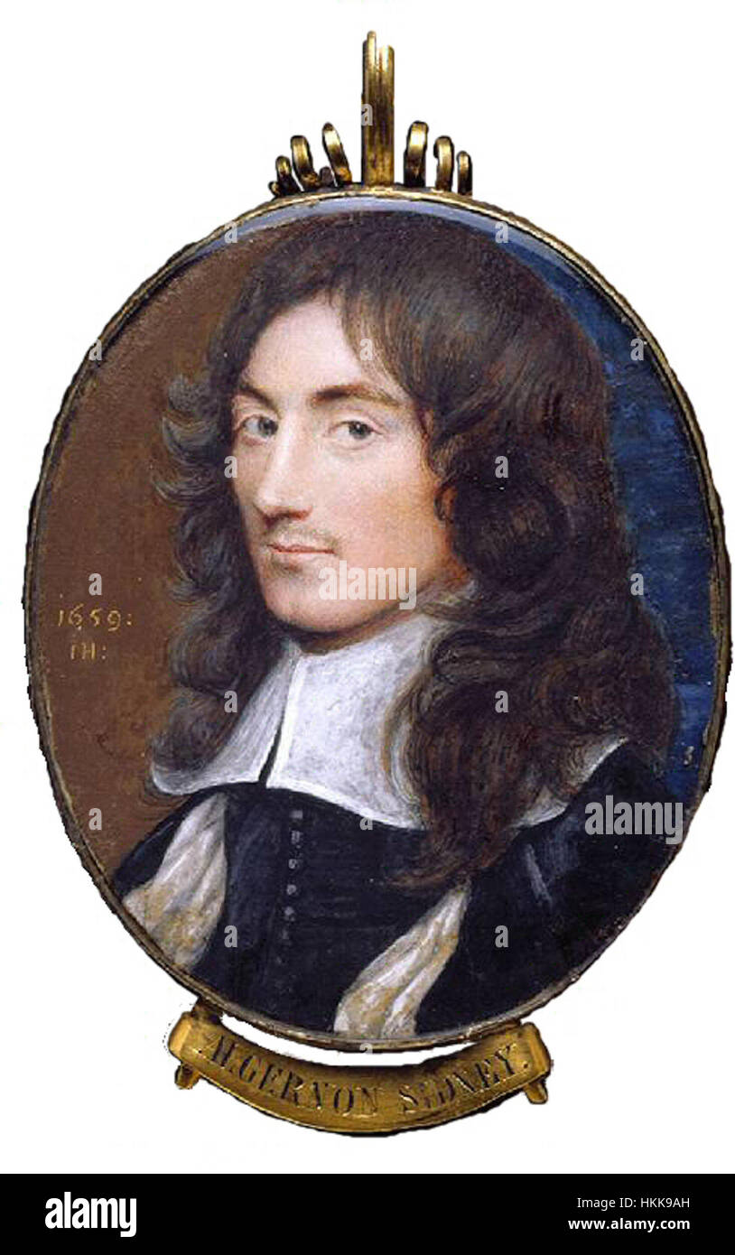 Cette peinture représente Algernon Sidney, un théoricien politique anglais influent et opposant à la monarchie absolue. L'œuvre reflète son importance historique au cours du paysage politique anglais du XVIIe siècle. Banque D'Images