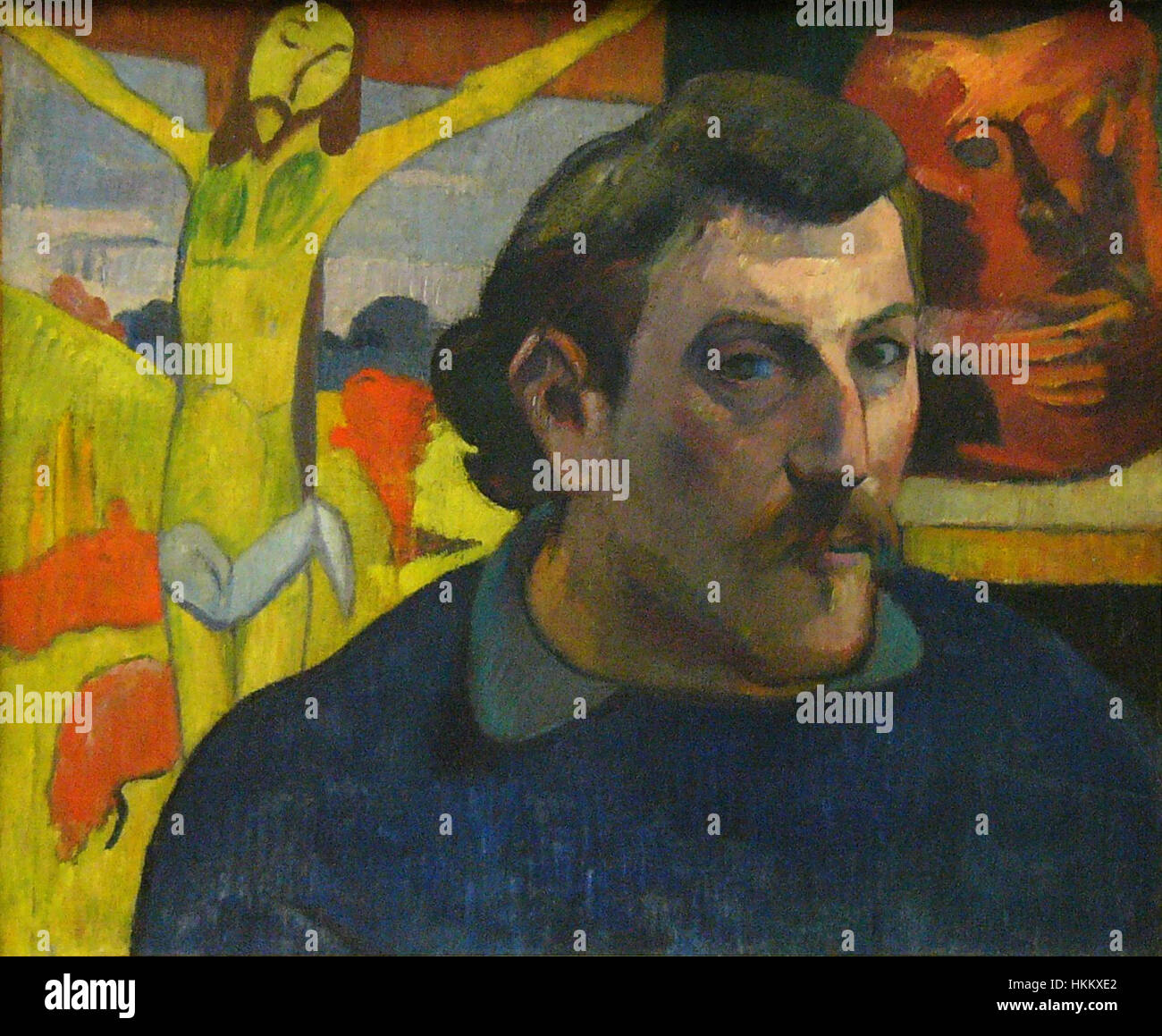 Ce portrait de Paul Gauguin, peint en 1889, met en lumière l’approche audacieuse de l’artiste en matière de couleur et de forme. Connu pour son travail dans le mouvement post-impressionniste, le portrait de Gauguin capture son style distinct, caractérisé par des couleurs vibrantes et une utilisation symbolique des formes. Cette pièce reflète son parcours personnel et artistique, l’amenant à explorer des thèmes et des lieux exotiques. Banque D'Images