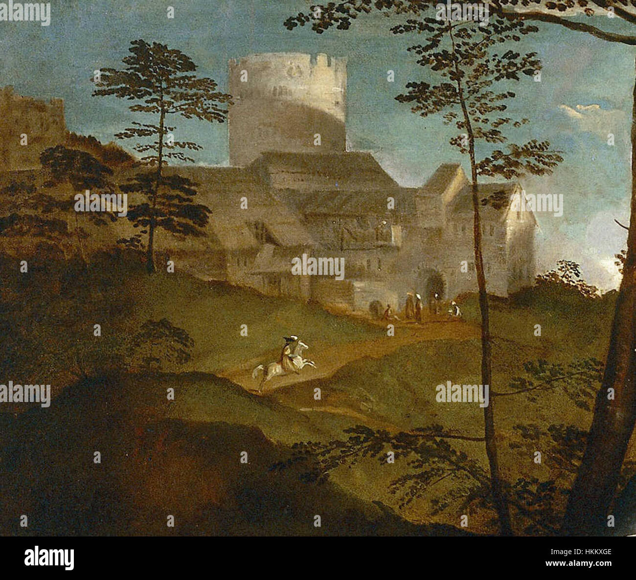 Amor Sacro e Amor Profano est une œuvre d'art qui contraste l'amour sacré et profane, souvent interprété par la juxtaposition de désirs spirituels et terrestres. La peinture explore la dualité de l’émotion humaine et la tension entre pureté spirituelle et plaisirs terrestres. Banque D'Images