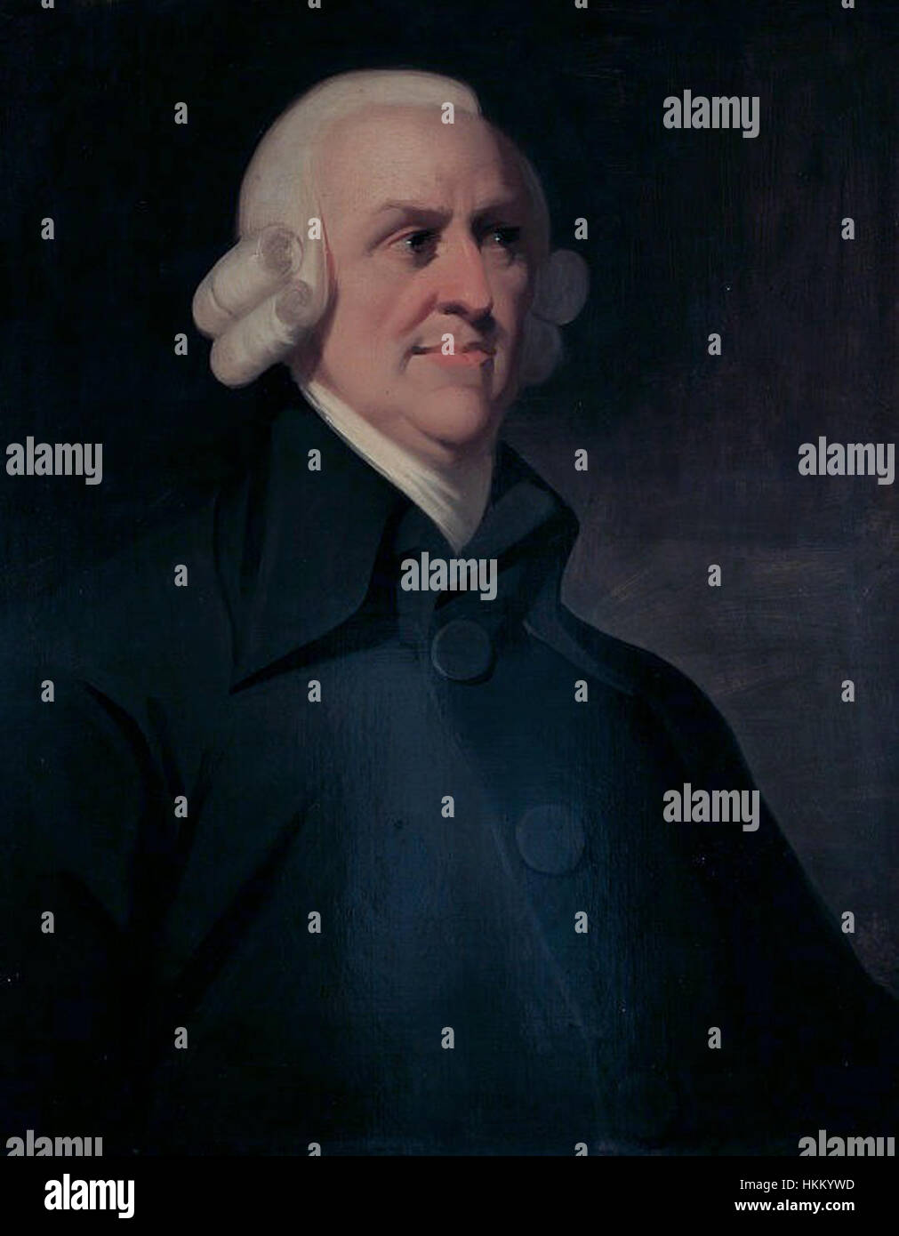 Adam Smith, philosophe écossais des Lumières, dans un portrait peint au XVIIIe siècle par The Muir, connu pour son œuvre "La Richesse des Nations". Banque D'Images
