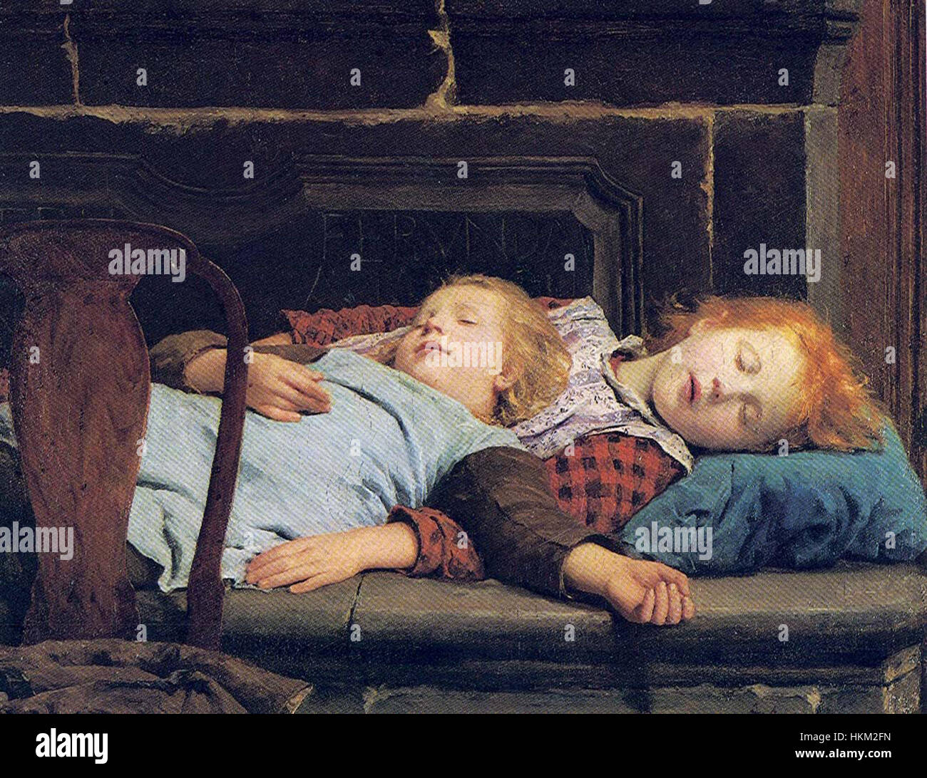 'Auf dem Ofen' est une peinture de 1895 qui capture une scène domestique avec une figure à côté d'un poêle. L'œuvre reflète la vie quotidienne à la fin du XIXe siècle, en mettant l'accent sur la vie intérieure et le confort de la maison. Banque D'Images