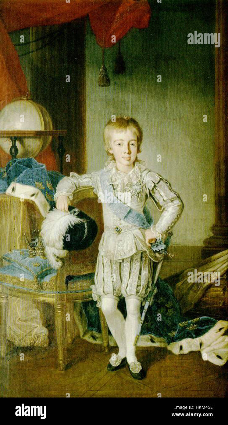 Cette peinture du XIXe siècle représentant Gustav Adolf IV, roi de Suède, présente un portrait de son enfance, mettant en valeur à la fois la signification historique et la capacité de l’artiste à capturer l’innocence juvénile. Banque D'Images