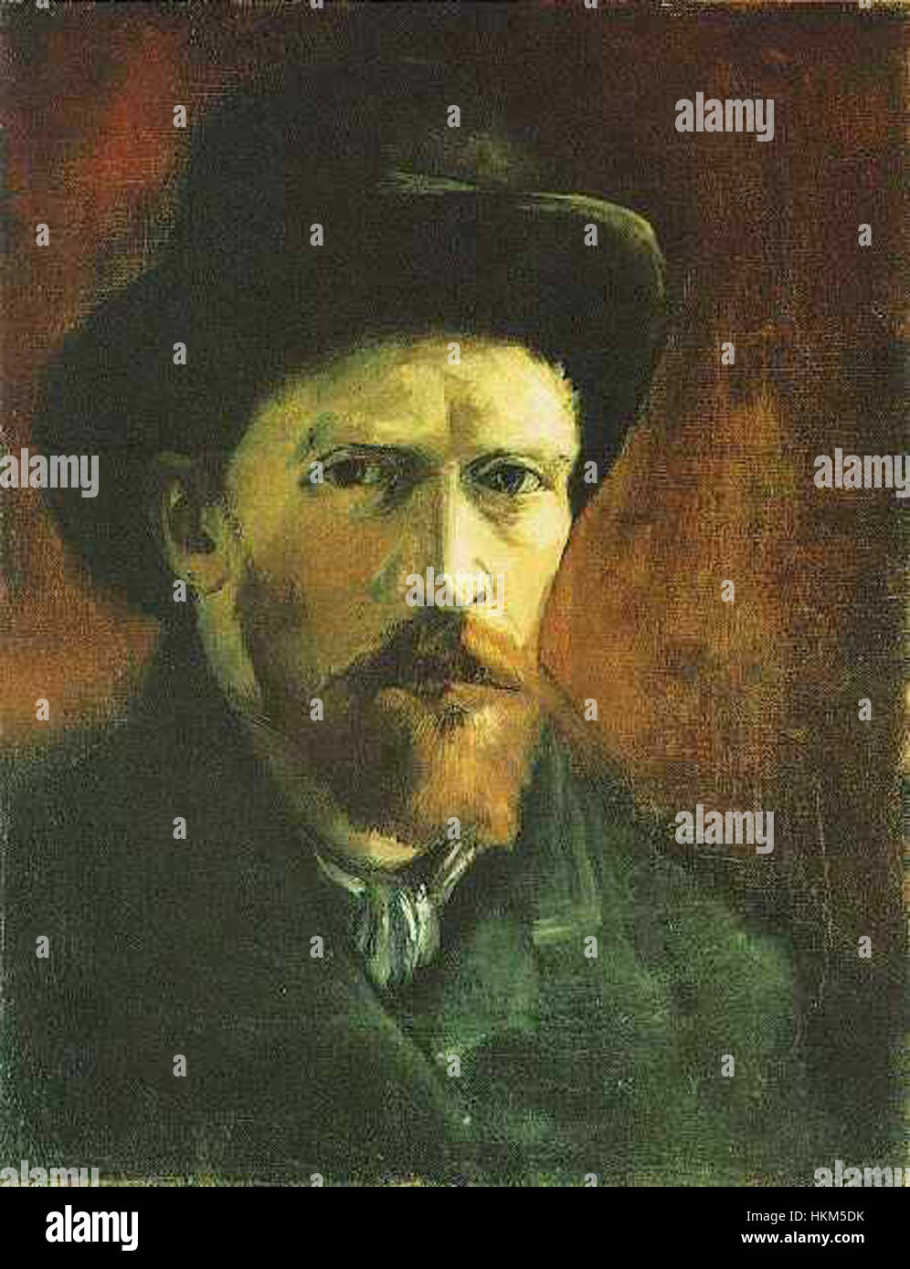 Van Gogh Autoportrait avec chapeau de feutre noir 1886 Banque D'Images
