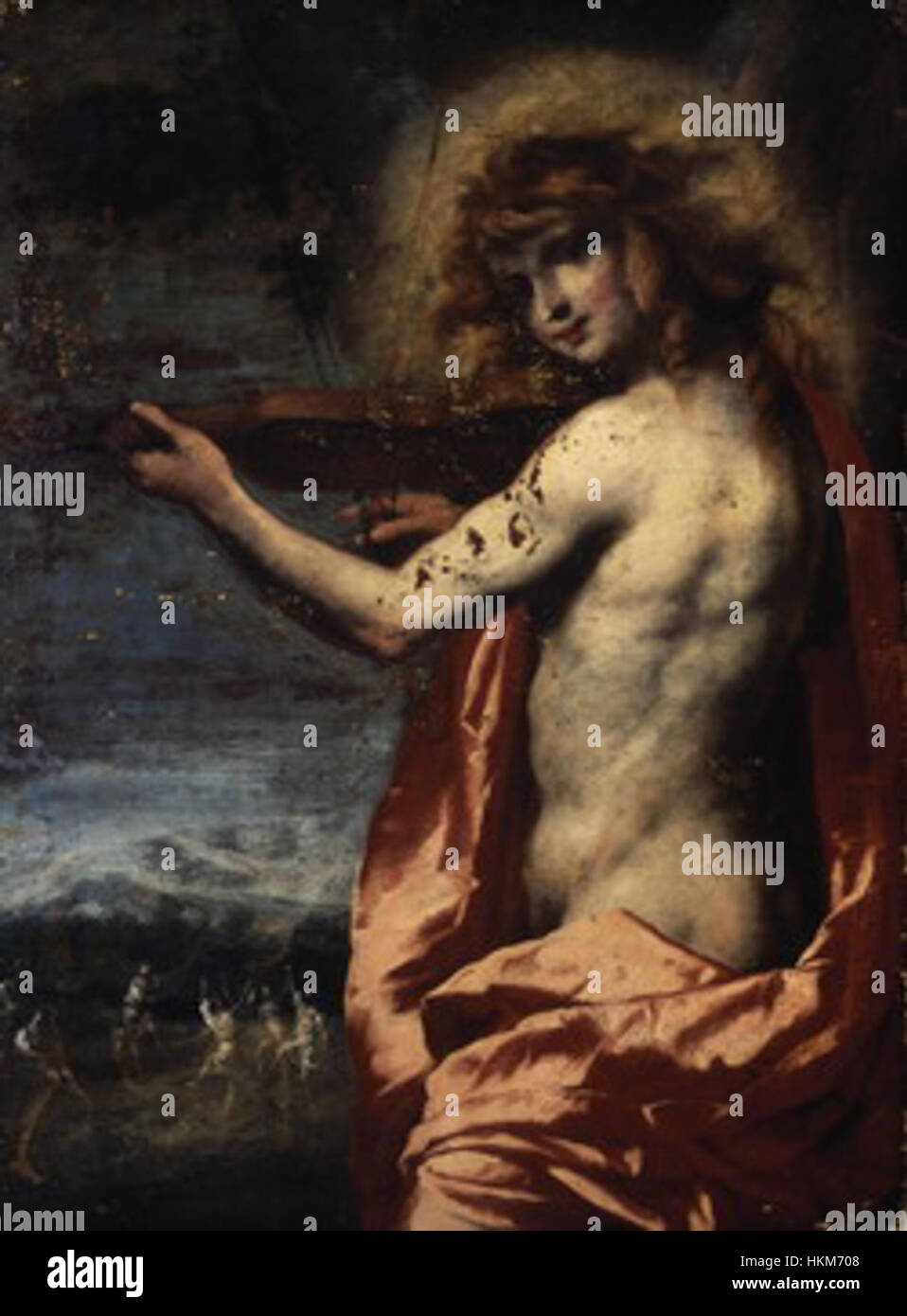 Vecchia Apollo est une peinture classique italienne qui s'inspire de la mythologie gréco-romaine. La pièce reflète la grandeur et le talent artistique des peintres de la Renaissance, mêlant des thèmes classiques à l’interprétation par le peintre d’Apollon, le Dieu du soleil et de la musique. Banque D'Images