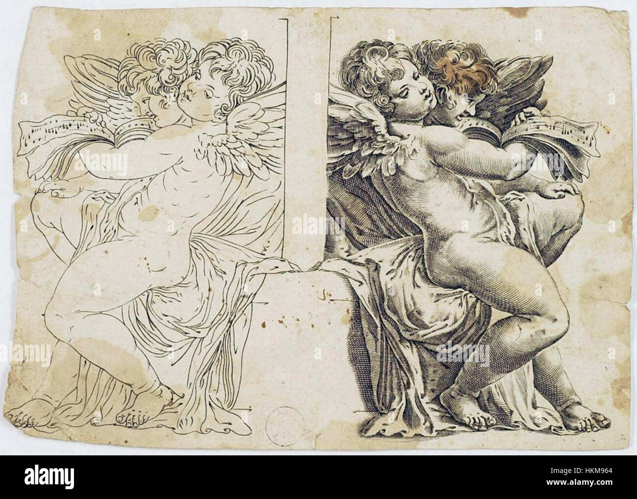 Angeles conpartituras est une collection de partitions musicales du XIXe siècle, conservée dans la Biblioteca Valenciana. La collection donne un aperçu des traditions musicales et des compositions de l'époque. Banque D'Images