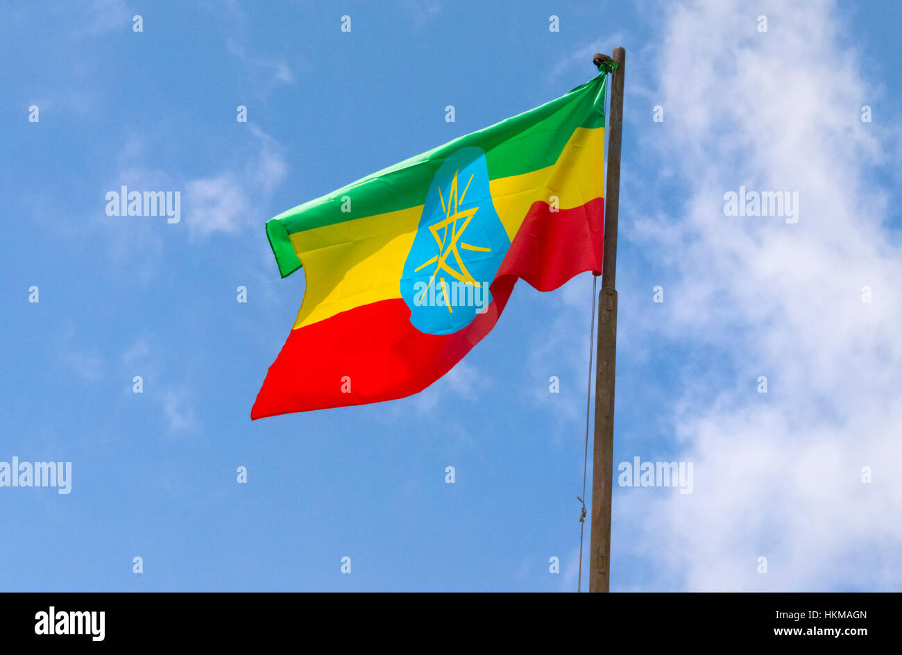 Drapeau national de l'éthiopie Banque D'Images