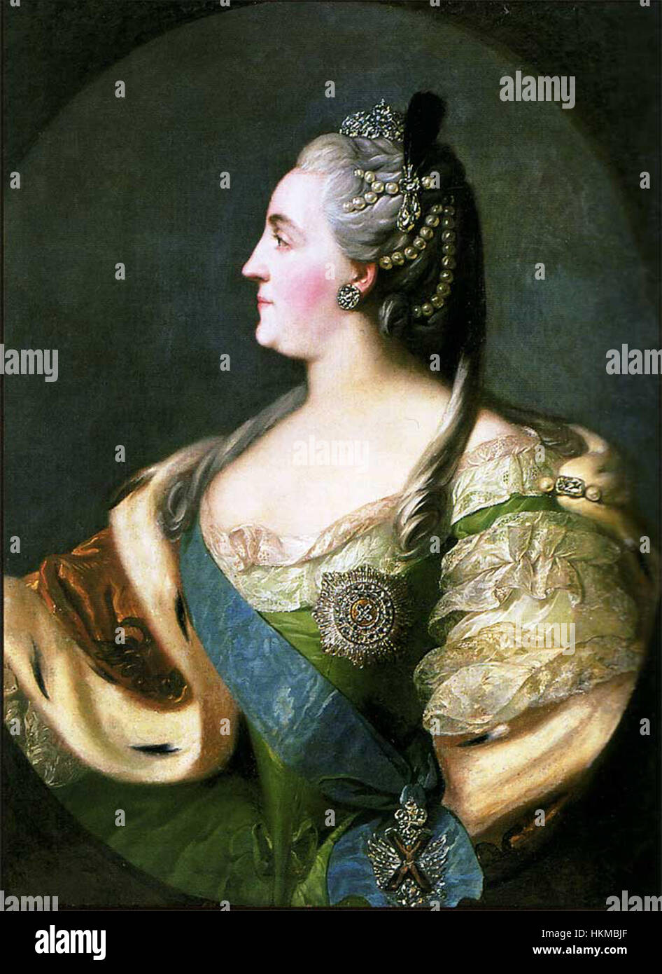 'Katharina II von Russland' fait référence à une œuvre d'art représentant Catherine la Grande, impératrice de Russie. Cette pièce souligne son importance dans l'histoire russe et son héritage dans les arts et la politique pendant son règne. Banque D'Images
