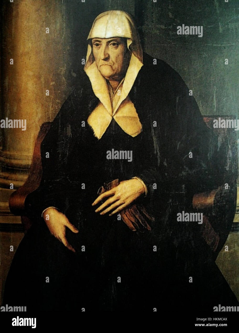 'Vasari Old Lady' est une représentation d'une femme âgée par Giorgio Vasari, un peintre et historien italien renommé. Connu pour son travail biographique sur les artistes italiens, Vasari a également créé des portraits qui capturent la personnalité et la dignité de ses sujets. Banque D'Images