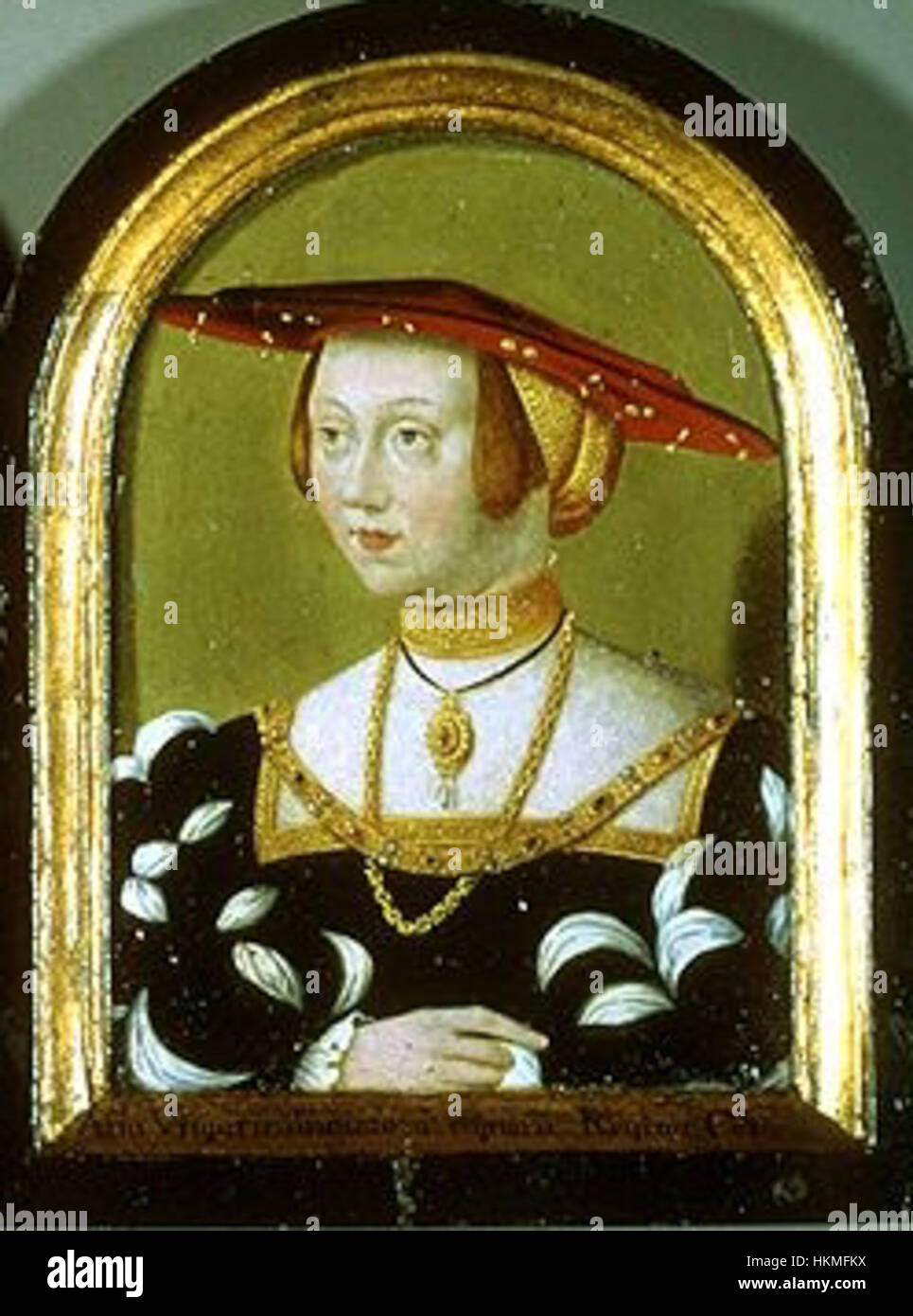 Ce portrait d'Anna Jagiellonka, membre de la famille royale polonaise, reflète son importance historique et son héritage royal. La peinture capture son allure royale et représente son rôle dans le Commonwealth polono-lituanien du XVIe siècle. Banque D'Images