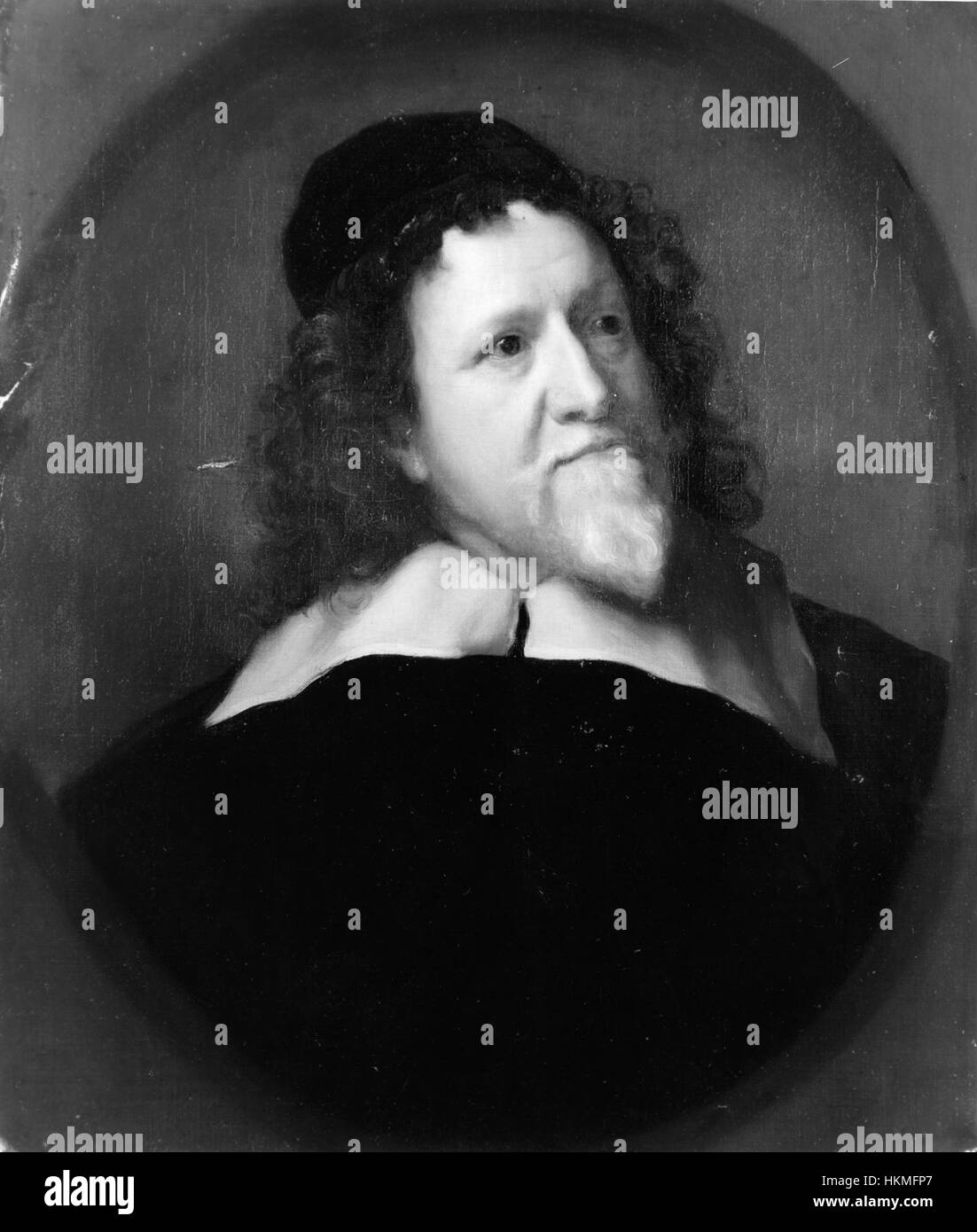 Un buste portrait d'Inigo Jones par Anthony van Dyck, représentant l'influent architecte anglais du XVIIe siècle connu pour avoir introduit l'architecture palladienne en Grande-Bretagne. Banque D'Images