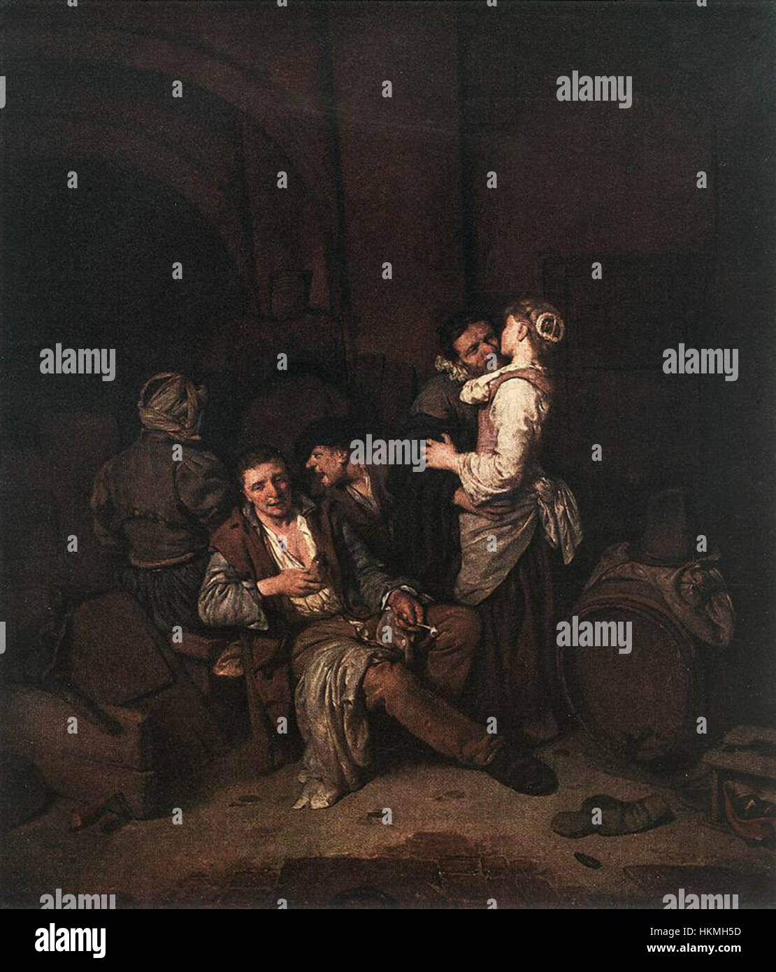 Bega, Cornelis Pietersz. Taverne - Scène - 1664 Banque D'Images